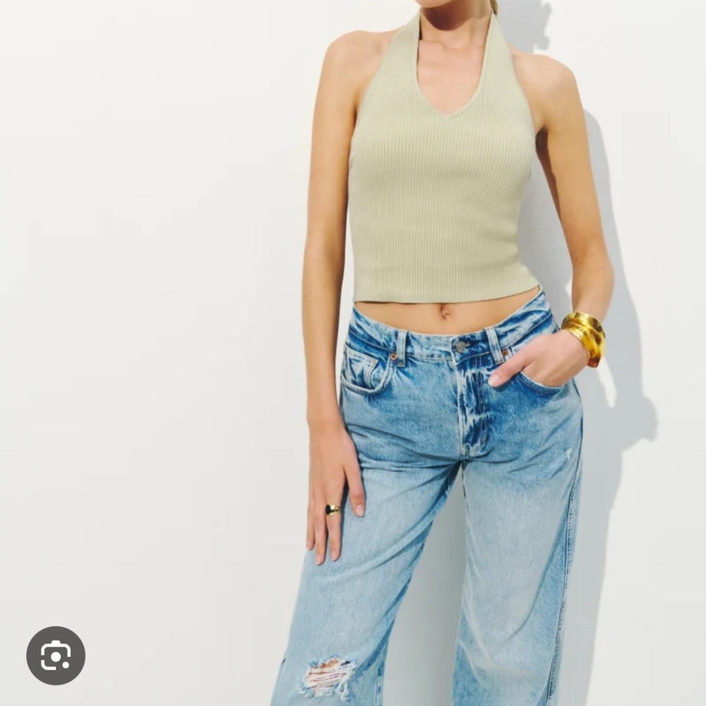 Reformation Cream Halter Top